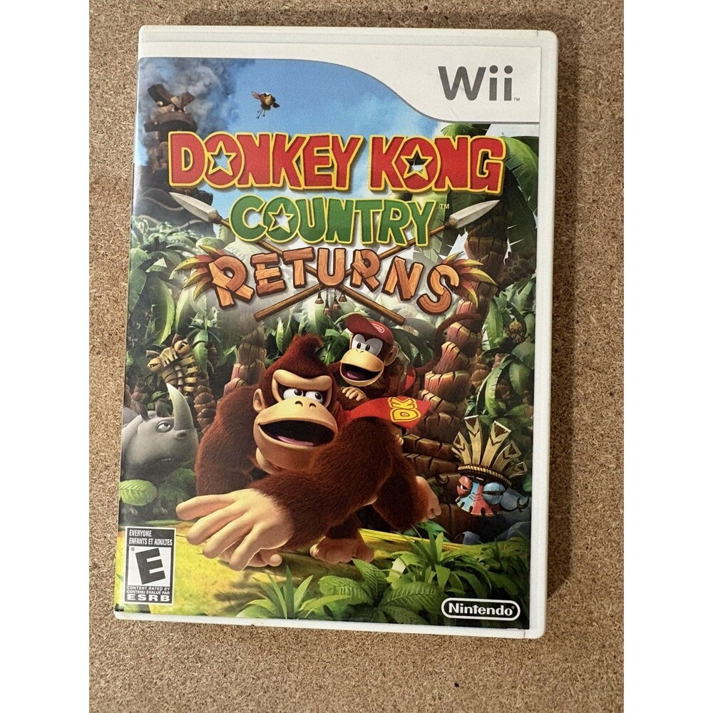 Donkey Kong Country Returns Nintendo Wii 2010- Disc, Case, Manual